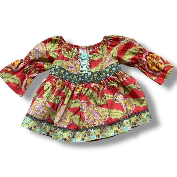 Matilda Jane Serendipity Tomato Peasant Fiona Floral Top Sept 2011 size 18 month - Picture 2 of 10